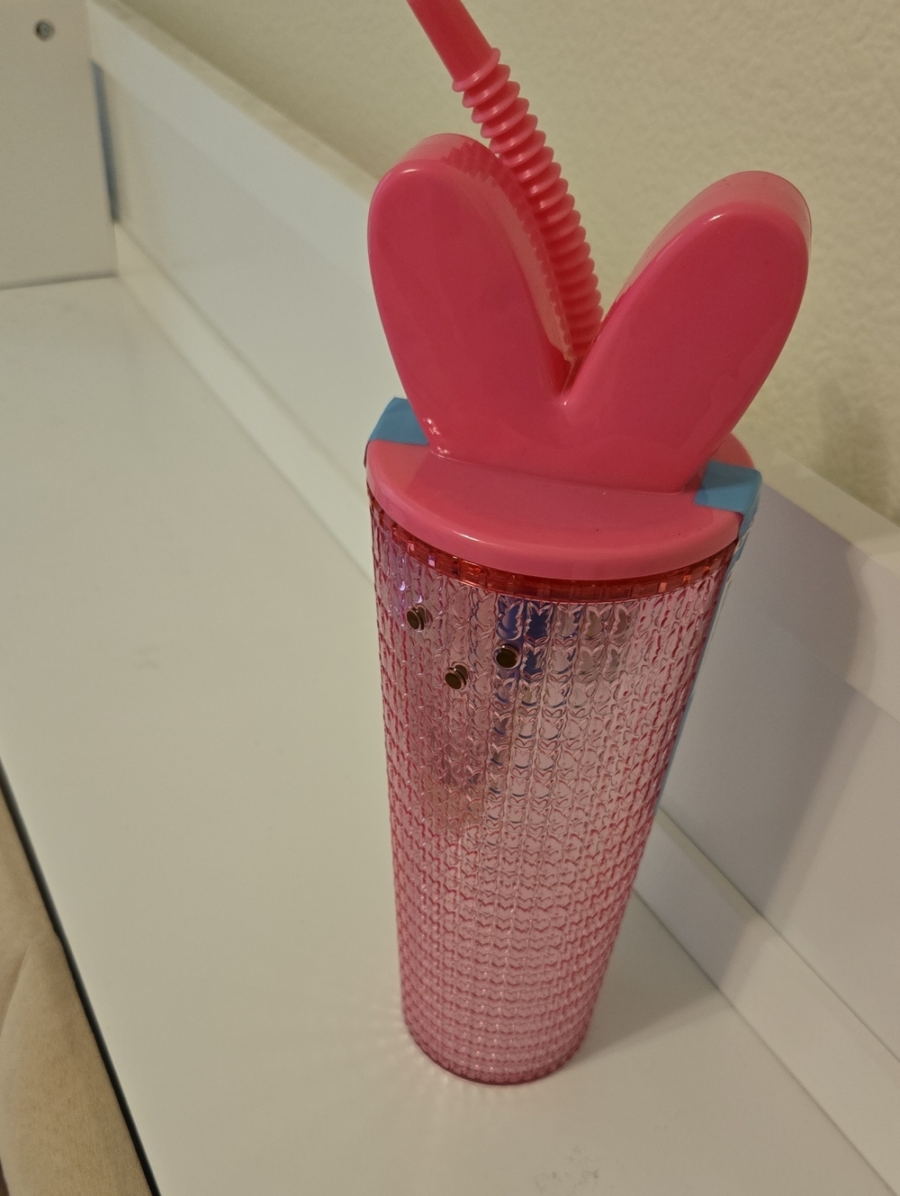 Peeps Pink  Bunny Straw Tumbler - Nwt